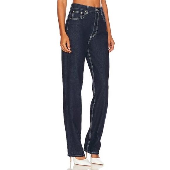 EB Denim High Rise Straight Jeans in Midnight 28” - Picture 2 of 8